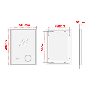 Miroir LED Scafa pour salle de bain pro.tec