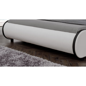CoriumLit capitonné à LED de Corium 'Valencia' avec matelas (140 / 180 x200cm)(7 Couleurs)(mousse froide) -  avec cuir synthétique / housse en cuir synthétique / éclairage RVB / avec sommier à lattes /