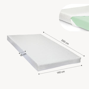 Lit double capitonné Tröstiar avec éclairage LED et matelas [en.casa]