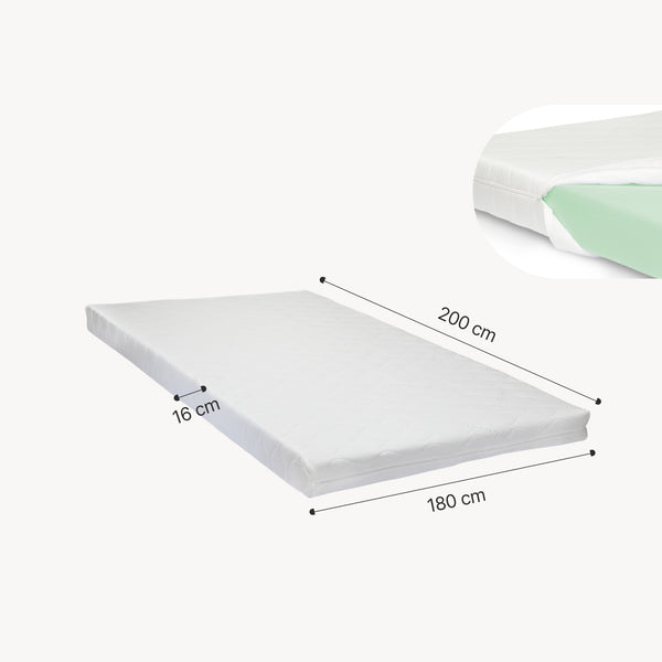 Lit rembourré LED Tröstiar avec matelas [en.casa]