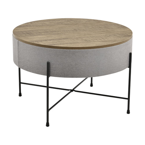 Table basse Tauranga ronde aspect noyer/gris en.casa
