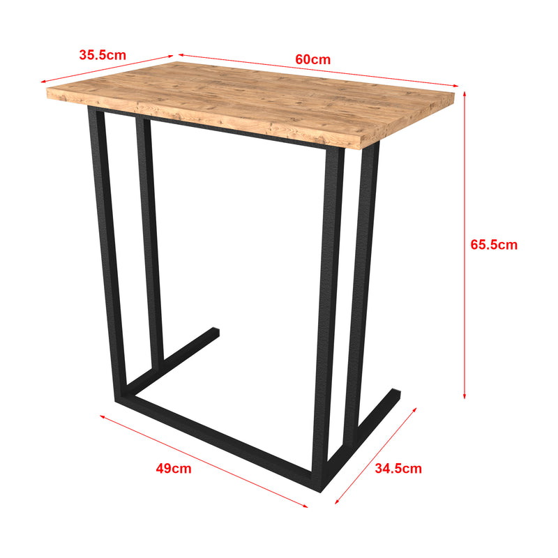 Croquis coté Table d'appoint Högsby 65,5 x 60 x 35,5 cm [en.casa]