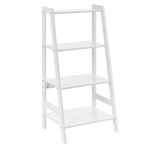 Étagère échelle Himare 90x43x32 cm avec 4 compartiments blanc en.casa - premiumXL