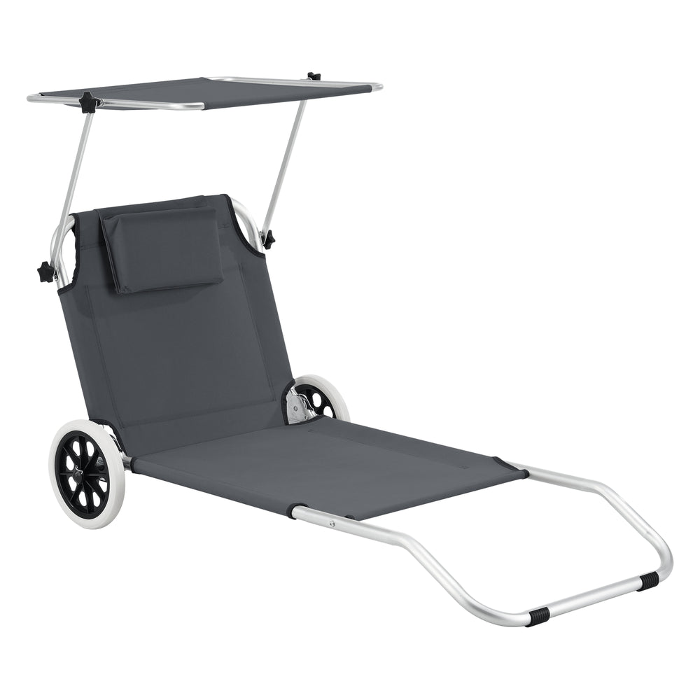 Chaise longue Lazkano avec roulettes en.casa - premiumXL
