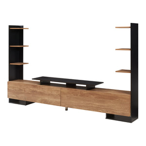 Meuble TV Rauki avec étagères latérales 233 x 31 x 140,5 cm [en.casa]
