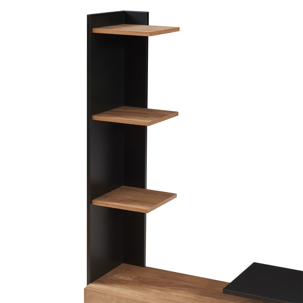 Meuble TV Rauki avec étagères latérales 233 x 31 x 140,5 cm [en.casa]
