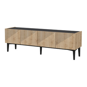 Meuble TV Oppdal à 2 portes avec espace de rangement 45 x 154 x 37 cm [en.casa]