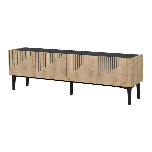 Meuble TV Oppdal à 2 portes avec espace de rangement 45 x 154 x 37 cm [en.casa]