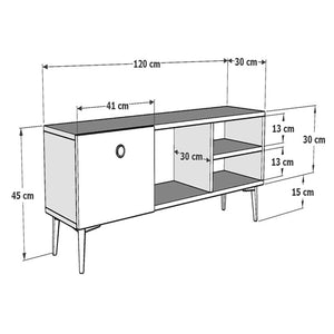 Table TV Nannestad 45x120x30 cm en différentes couleurs [en.casa]