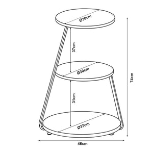 Table d'appoint Sipoo 74x46x37cm en différentes couleurs [en.casa]