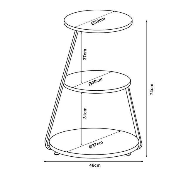 Table d'appoint Sipoo 74x46x37cm en différentes couleurs [en.casa]