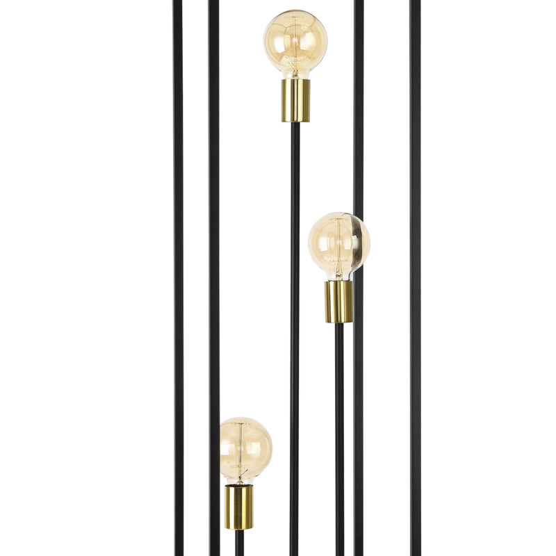 Croquis coté Lampadaire Groningen 3 x E27 60W Métal 140 x 30 x 30 cm [lux.pro]