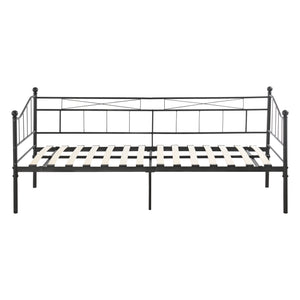 Lit en métal Arjeplog 90x200cm avec matelas différentes couleurs en.casa