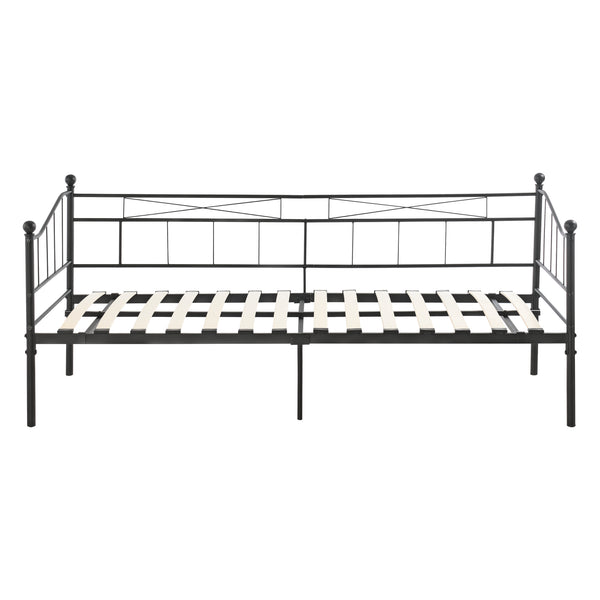 Lit en métal Arjeplog 90x200cm avec matelas différentes couleurs en.casa