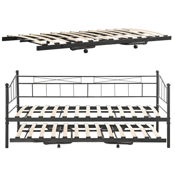 Lit en métal Skutskär 90x200cm en.casa