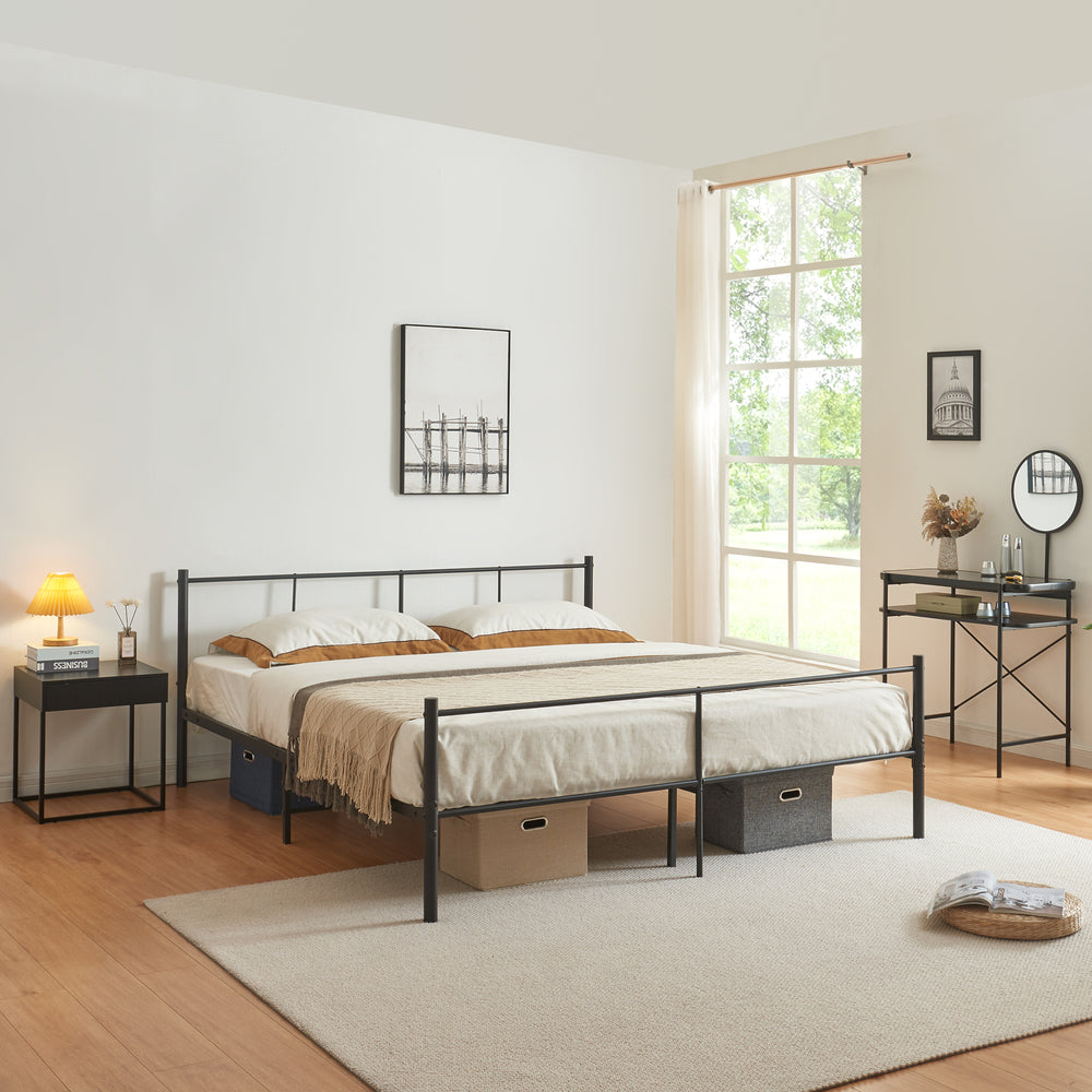 Lit en métal Laos en différentes tailles Noir [en.casa] - premiumXL