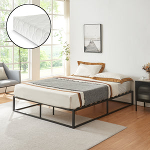 Lit en métal Kreta avec matelas en mousse froide, différentes couleurs et tailles [en.casa] - premiumXL