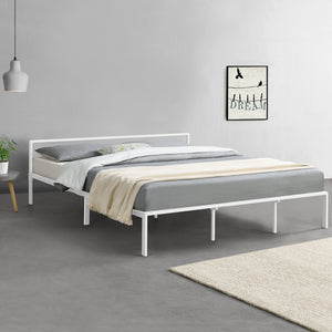 Cadre de Lit Imatra en Métal Plusieurs tailles Blanc Mat [en.casa]