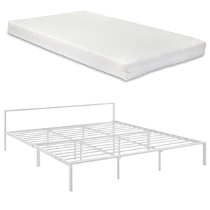 Lit en métal Imatra avec matelas en différentes tailles Blanc en.casa