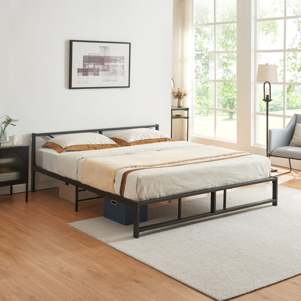 Metallbett Meran Stahl Schwarz [en.casa] - premiumXL