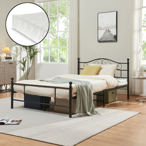 Lit en métal Florenz 120x200 cm avec/sans matelas en mousse froide diff. couleurs [en.casa] - premiumXL