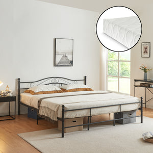 Lit en métal Florenz avec matelas [en.casa] - premiumXL