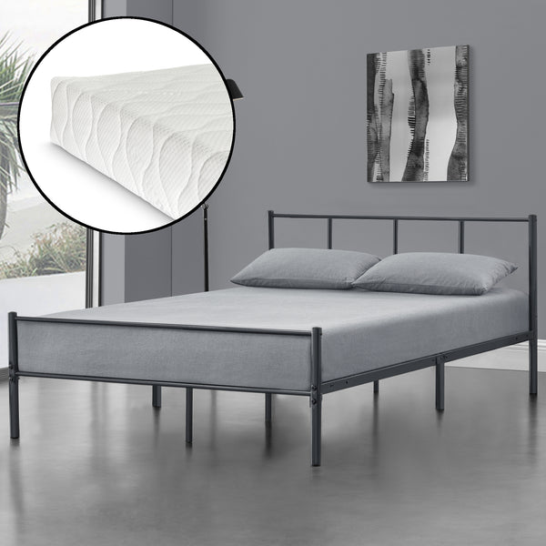 Cadre de Lit avec Matelas Laos Plusieurs tailles et couleures [en.casa] [neu.haus]