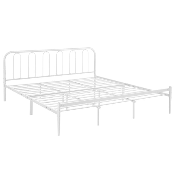 Lit en métal Hanko en différentes tailles Blanc en.casa