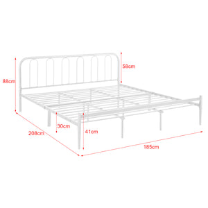 Lit en métal Hanko en différentes tailles Blanc en.casa