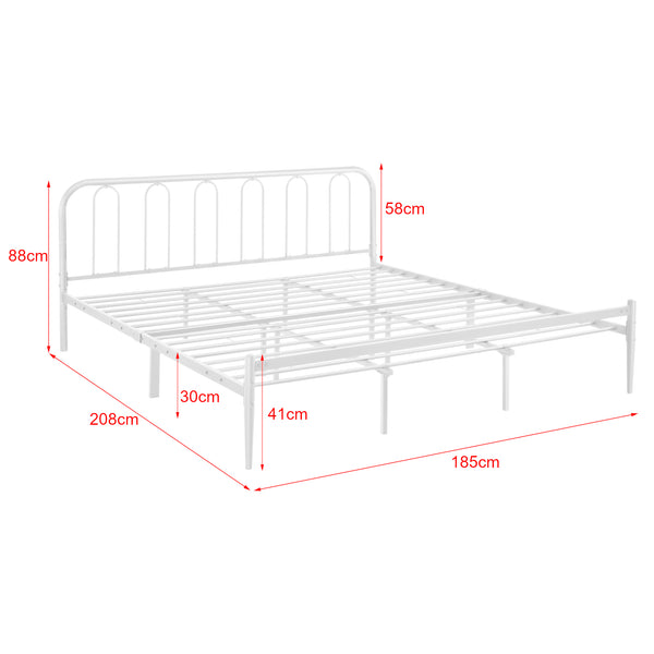 Lit en métal Hanko en différentes tailles Blanc en.casa