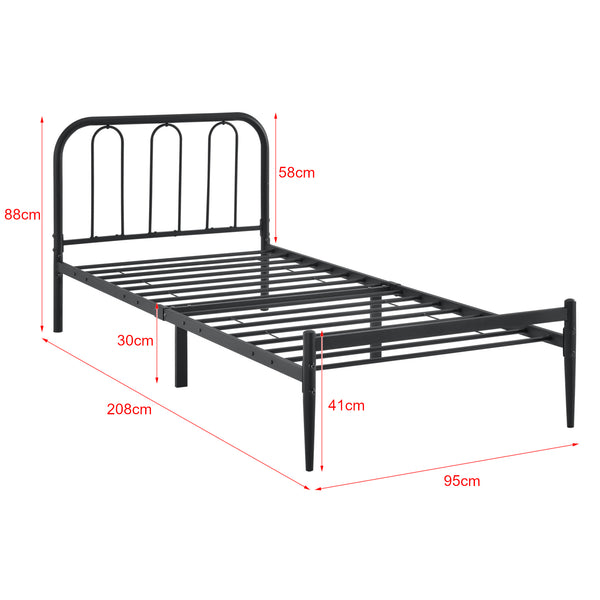 Cadre de Lit avec Matelas Hanko Plusieurs tailles Noir Mat [en.casa][neu.haus]