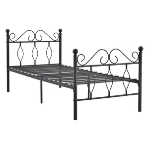 Cadre de Lit Apolda en Métal Plusiers tailles Noir Mat [en.casa]
