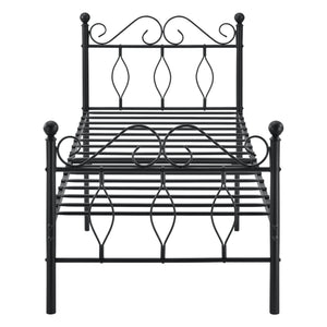 Cadre de Lit Apolda en Métal Plusiers tailles Noir Mat [en.casa]