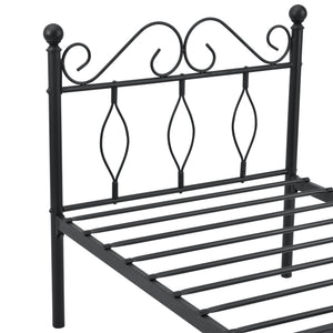 Cadre de Lit Apolda en Métal Plusiers tailles Noir Mat [en.casa]