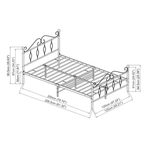 Lit en métal Apolda avec matelas différentes tailles jusqu'à 300 kg Blanc [en.casa]