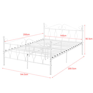Lit en métal Apolda jusqu'à 300 kg différentes tailles Blanc [en.casa]