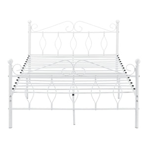Cadre de Lit Apolda en Métal Matelas Plusieurs tailles Blanc Mat [en.casa][neu.haus]