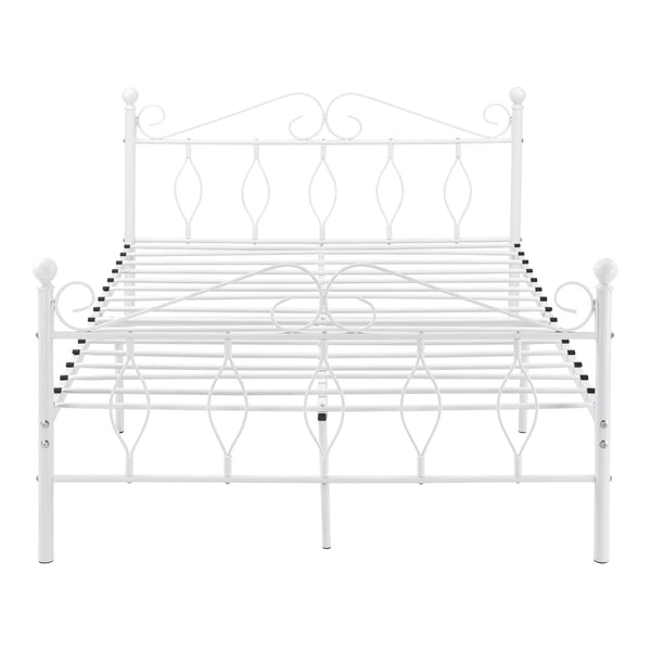 Cadre de Lit Apolda en Métal Matelas Plusieurs tailles Blanc Mat [en.casa][neu.haus]