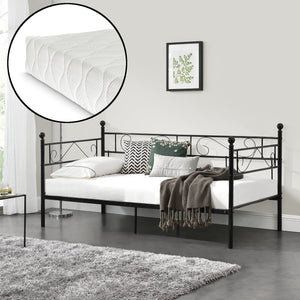 Divan Lit Simple Granda avec Matelas 90 x 200 Couleurs différentes [en.casa]