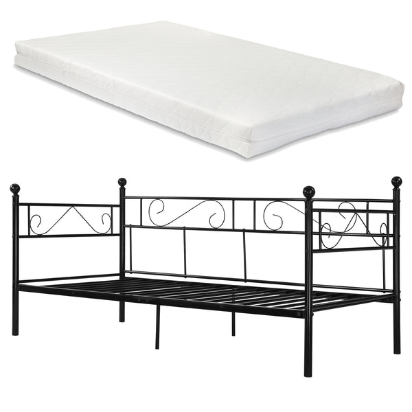 Divan Lit Simple Granda avec Matelas 90 x 200 Couleurs différentes [en.casa]