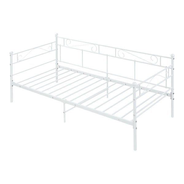 Lit en métal Granada avec matelas 90x200 cm acier [en.casa]