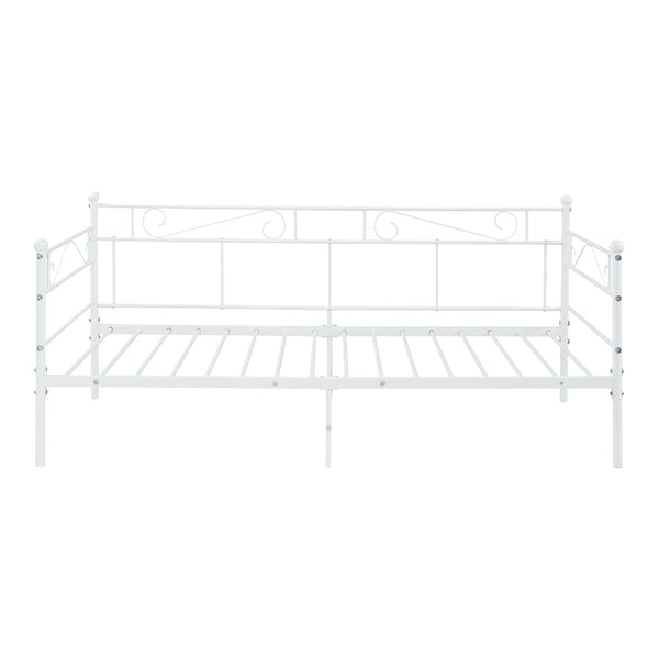 Lit en métal Granada avec matelas 90x200 cm acier [en.casa]