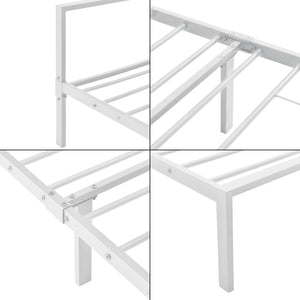 Cadre de Lit Imatra en Métal Plusieurs tailles Blanc Mat [en.casa]