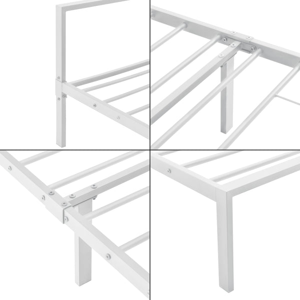 Cadre de Lit Imatra en Métal Plusieurs tailles Blanc Mat [en.casa]
