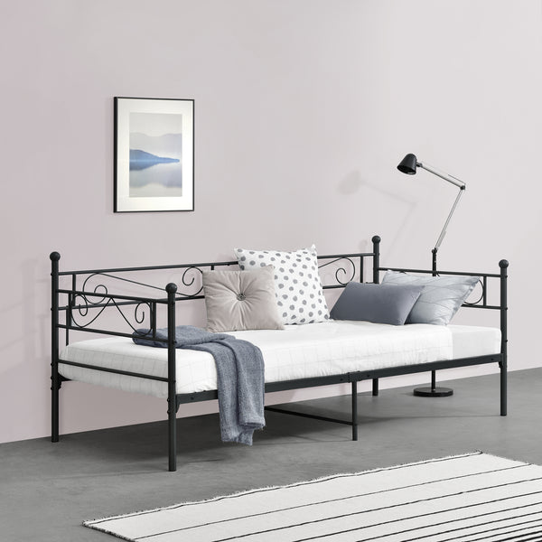 Cadre de Lit Simple Kerava en Métal Plusieurs tailles et couleurs différentes [en.casa]