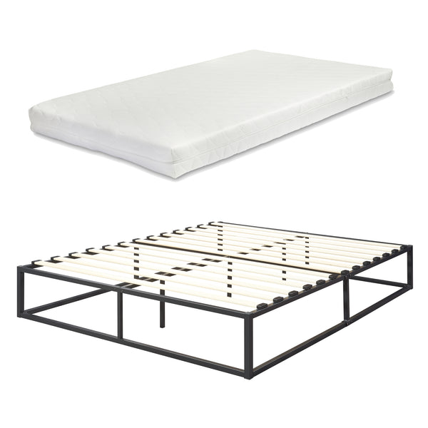 Cadre de Lit Kreta avec Matelas [en.casa]