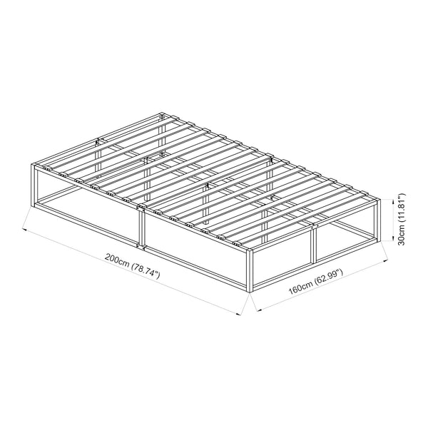 Cadre de Lit Kreta avec Matelas [en.casa]
