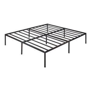 Lit en métal Vårdö avec matelas acier noir [en.casa]