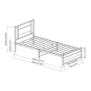 Cadre de Lit Villach Matelas Plusieurs tailles Noir Mat Effet Noyer [en.casa]