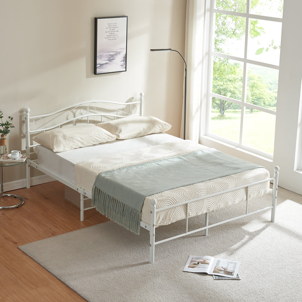 Lit en métal Florenz avec matelas [en.casa] - premiumXL